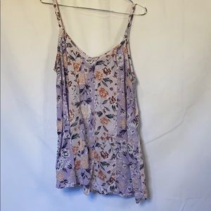 Floral purple tank top